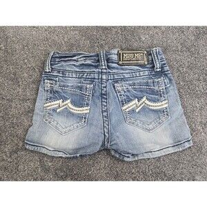 Miss Me Girls Denim Distressed Embroidered Jean Shorts Size 14